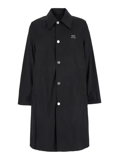 AMI ALEXANDRE MATTIUSSI AMI PARIS TECHNICAL TWILL RAINCOAT