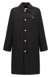 Ami Alexandre Mattiussi Ami Paris Black Coat With Classic Collar And Front Button Closure In Cotton Blend Man