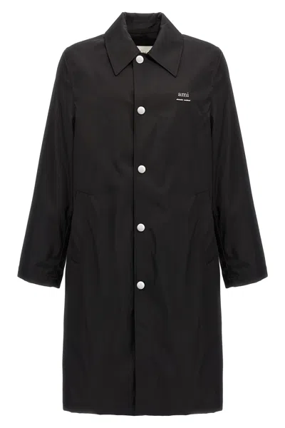 AMI ALEXANDRE MATTIUSSI AMI PARIS TECHNICAL TWILL TRENCH COAT