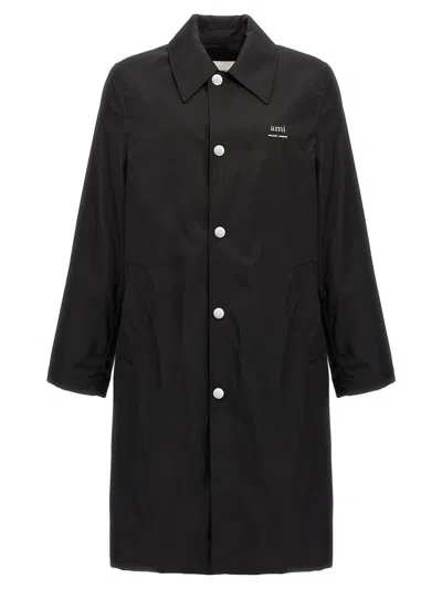 AMI ALEXANDRE MATTIUSSI AMI PARIS TECHNICAL TWILL TRENCH COAT