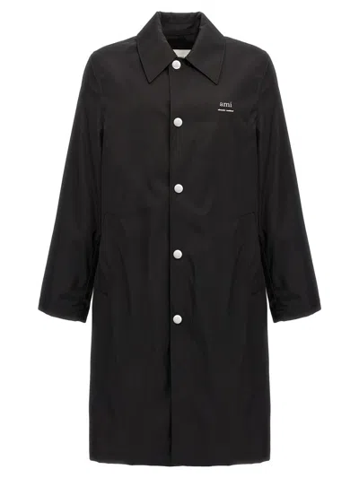 AMI ALEXANDRE MATTIUSSI AMI PARIS TECHNICAL TWILL TRENCH COAT