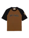 Ami Alexandre Mattiussi Ami Paris Men Cotton Colorblock T-shirt In Gold