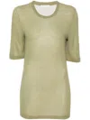 Ami Alexandre Mattiussi Sheer Lyocell T-shirt In Green