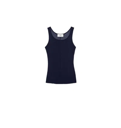 Ami Alexandre Mattiussi Ami Paris Top Navy Blue Braces
