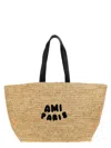 Ami Alexandre Mattiussi Ami Paris Raffia Tote Bag With Logo