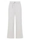 Ami Alexandre Mattiussi Ami Wide-leg Trouser With Elastic Waistband And Practical Pockets In Gray