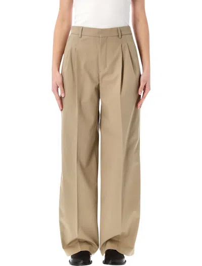 Ami Alexandre Mattiussi Ami Paris Trousers Beige In Brown