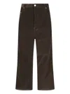 Ami Alexandre Mattiussi Wide Leg Corduroy Trousers Featuring Pockets In Brown
