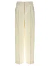 Ami Alexandre Mattiussi Pleated Trousers With Back Pockets And Belt Loops In White