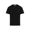 Ami Alexandre Mattiussi T-shirt In Cotone Biologico Con Ricamo Logo In Contrasto In Black