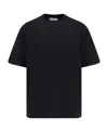 Ami Alexandre Mattiussi Relaxed Fit Black T-shirt With Subtle Embroidery In Black