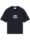 Ami Alexandre Mattiussi Boxy Navy T-shirt With Playful Logo Detailing