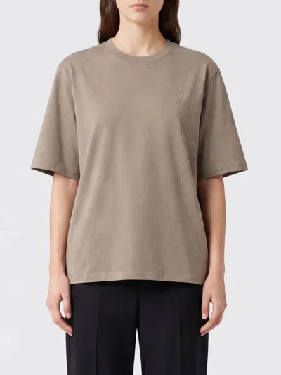 Ami Alexandre Mattiussi Ami Paris T-shirt Woman Color Beige In Brown