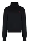 Ami Alexandre Mattiussi Ami Paris Jersey With Ami De Couer Embroidery In Black