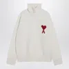 Ami Alexandre Mattiussi Ami Paris Turtleneck Sweater Ami De Coeur White In White