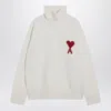 Ami Alexandre Mattiussi Ami Paris Turtleneck Sweater Ami De Coeur White In White