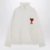 Ami Alexandre Mattiussi Ami Paris Turtleneck Sweater Ami De Coeur White Men In Animal Print