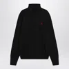 Ami Alexandre Mattiussi Ami Paris Ami De Coeur Merino Wool Turtleneck Sweater In Blue