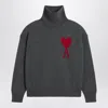 Ami Alexandre Mattiussi Ami Paris Grey Turtleneck Sweater Ami De Coeur Men In Gray