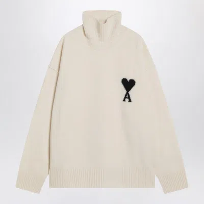 Ami Alexandre Mattiussi Ami Paris Turtleneck Sweater Ami Paris De Coeur In Gray