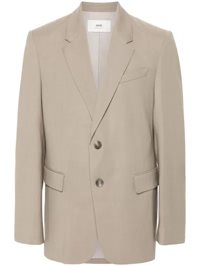 Ami Alexandre Mattiussi Ami Paris Two Buttons Jacket In Brown