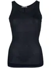 Ami Alexandre Mattiussi U-neck Semi-sheer Tank Top In Night Blue