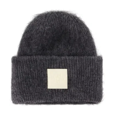 Ami Alexandre Mattiussi Ami Paris Ubo013.ak0019-a189 Patch Wool Beanie In Gray