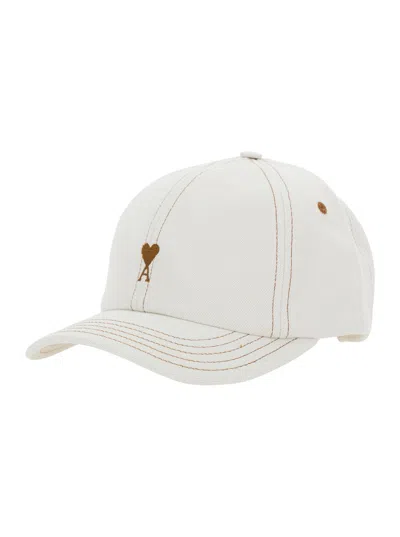 Ami Alexandre Mattiussi Ami Paris Ucp264 Heart Logo Embroidered Baseball Cap In Gray