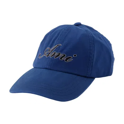 Ami Alexandre Mattiussi Ami Paris Ucp289.aw0052-a340 Cotton Embroidered Baseball Cap In Blue