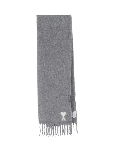 Ami Alexandre Mattiussi Ami Paris Unisex Alpaca-wool Scarf In Grey