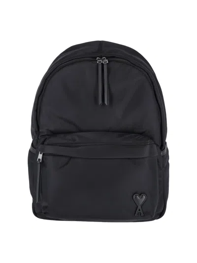 Ami Alexandre Mattiussi Ami Paris Unisex Mini Backpack In Black
