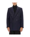 Ami Alexandre Mattiussi Ami Paris V-neck Double-breasted Tailored Blazer In Black
