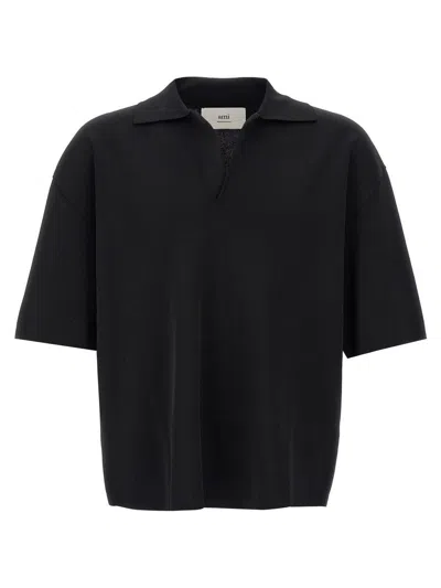 AMI ALEXANDRE MATTIUSSI AMI PARIS V-NECK POLO SHIRT