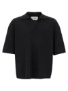 Ami Alexandre Mattiussi Ami V-neck Polo Shirt With Oversized Fit In Black