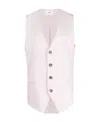 Ami Alexandre Mattiussi Ami Paris V-neck Sleeveless Buttoned Waistcoat In White