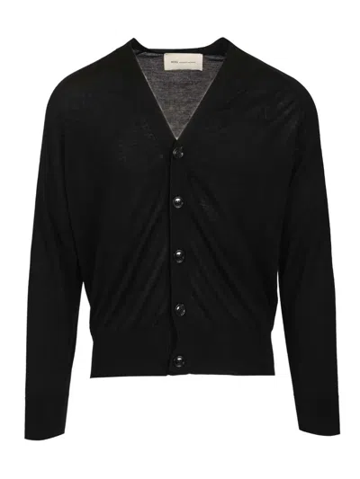 Ami Alexandre Mattiussi Ami Men Ami Paris V-neck Wool Cardigan In Black