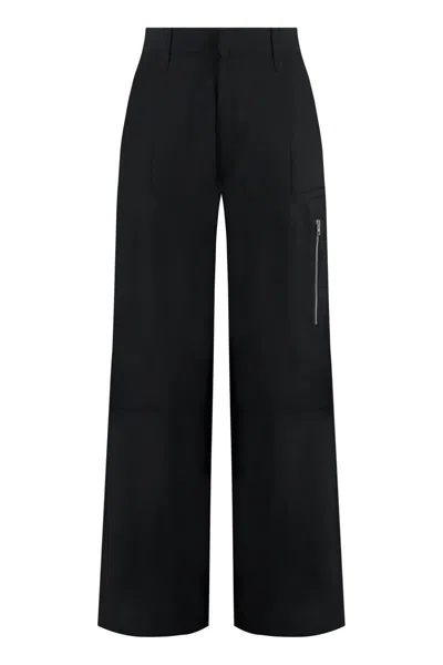 Ami Alexandre Mattiussi Ami Paris Viscose Crepe Trousers In Black