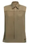 Ami Alexandre Mattiussi Ami Sleeveless Viscose Blend Shirt With Button Closure