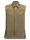 Ami Alexandre Mattiussi Ami Sleeveless Viscose Blend Shirt With Button Closure In Gray