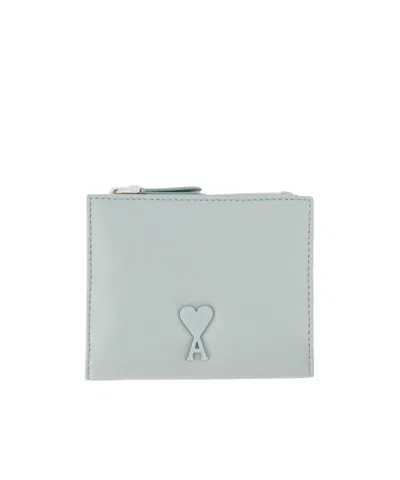Ami Alexandre Mattiussi Ami Paris Voulez-vous Folded Wallet In Gray