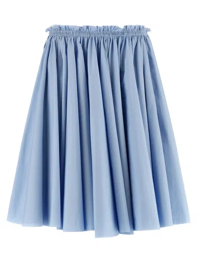 Ami Alexandre Mattiussi Ami Paris Ami Paris Cotton Midi Corolla Skirt In Blue