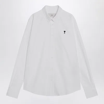 AMI ALEXANDRE MATTIUSSI AMI PARIS  WHITE AMI DE COEUR SHIRT