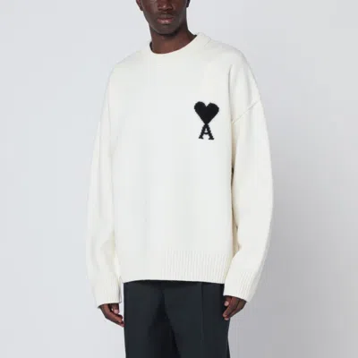 Ami Alexandre Mattiussi White Ami De Coeur Sweater