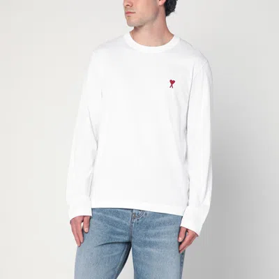 Ami Alexandre Mattiussi Ami Paris White Ami De Coeur T-shirt