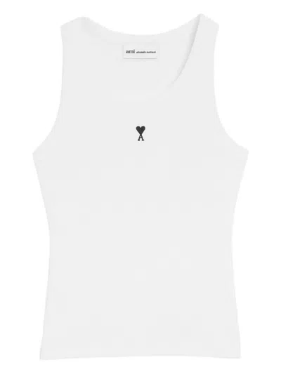 Ami Alexandre Mattiussi Ami Paris White Ami De Coeur Tank Top