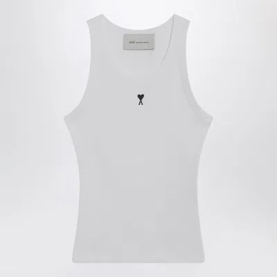 Ami Alexandre Mattiussi Ami Paris White Ami De Coeur Tank Top Women
