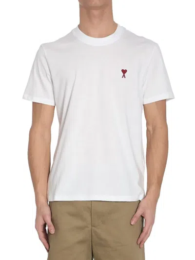 Ami Alexandre Mattiussi Ami Paris White Ami De Coeur Tshirt
