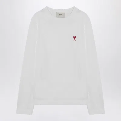 Ami Alexandre Mattiussi Ami Paris White Ami Paris De Coeur T-shirt In Light Blue