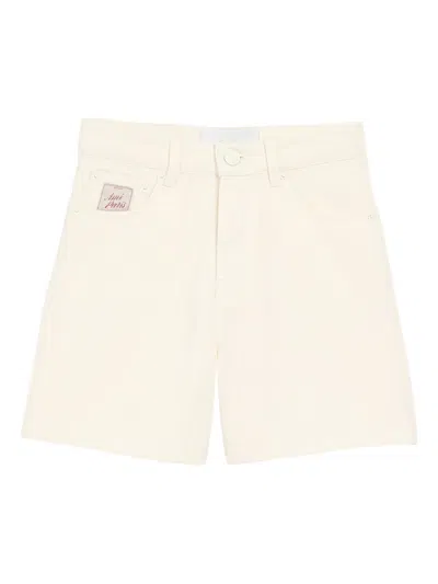 Ami Alexandre Mattiussi Ami Paris White Denim Shorts In Brown