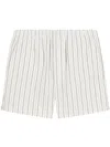 Ami Alexandre Mattiussi Ami Paris White Shorts With Black And Light Blue Stripes In White